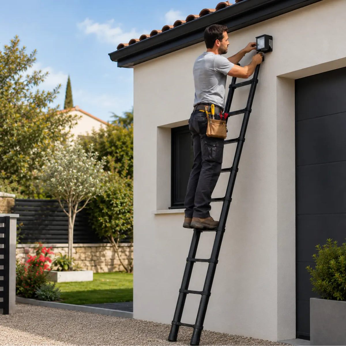 3.8m Pro Telescopic Ladder, Black | Expert Ladders