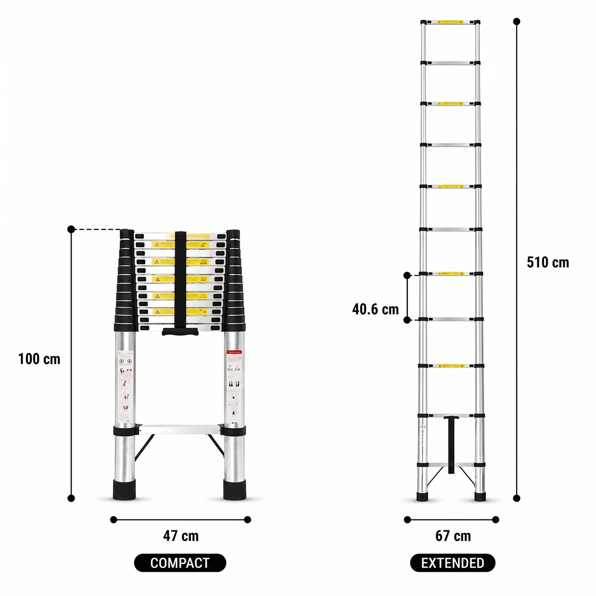 5.1m Pro Telescopic Ladder | Expert Ladders